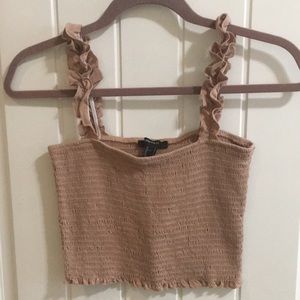 Stretchy cropped beige tank